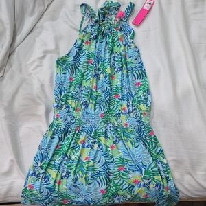 New Lilly Pulitzer Shirelle Skirted Romper Size Large Halter Jeweled Top